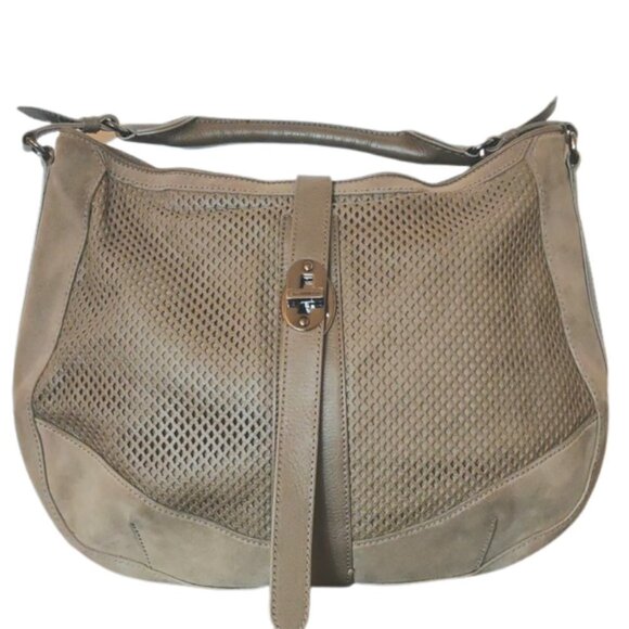 Gorgeous Burberry Suede Neutral Leather Hobo Minimalist - Picture 3 of 17